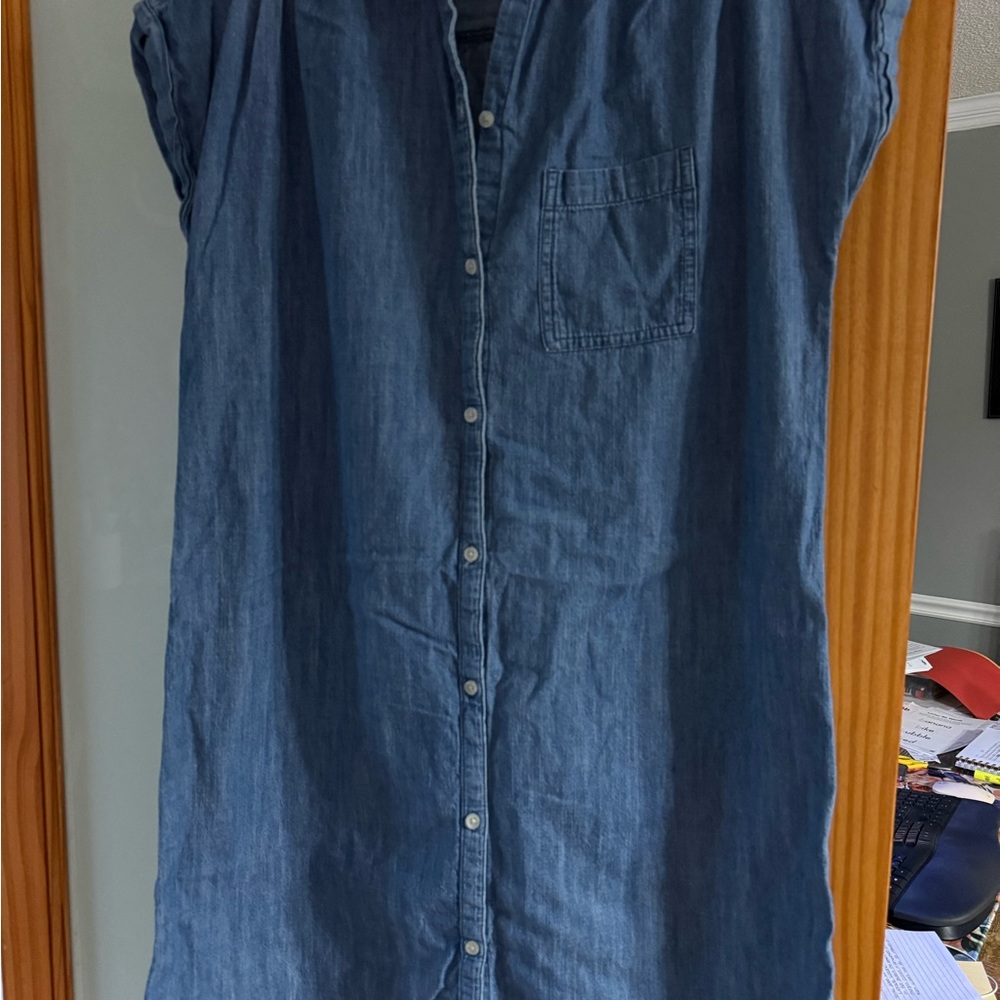 Old Navy Light Blue Denim Shirt Dress